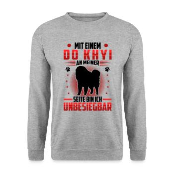 Do Khyi unbeatable Tibetan Mastiff - Unisex Sweatshirt - salt & pepper - Front - Alina (178cm) & Michal (187cm)