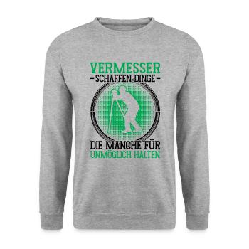 Arpenteur-géomètre impossible arpenteur - Sweat-shirt Unisexe - gris chiné - Devant - Alina (178cm) & Michal (187cm)