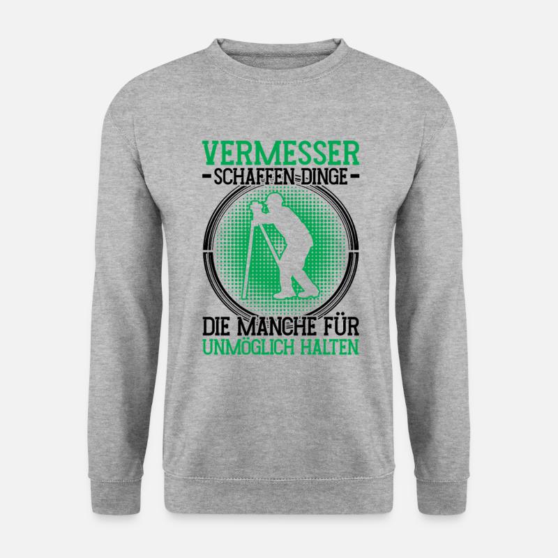 Landvermesser unmöglich Vermesser - Unisex Pullover - Weißgrau meliert