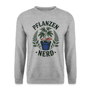 Pflanzen Nerd – Cannabis - Unisex Pullover - Weißgrau meliert - Vorne - Alina (178cm) & Michal (187cm)