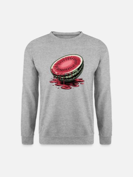 Pastèque juteuse – été, soleil, fraîcheur - Sweat-shirt Unisexe - gris chiné