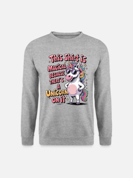 This Unicorn shirt is magical - Unisex Pullover - Weißgrau meliert