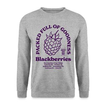 Brombeeren Nährstoffe - Unisex Pullover - Weißgrau meliert - Vorne - Alina (178cm) & Michal (187cm)