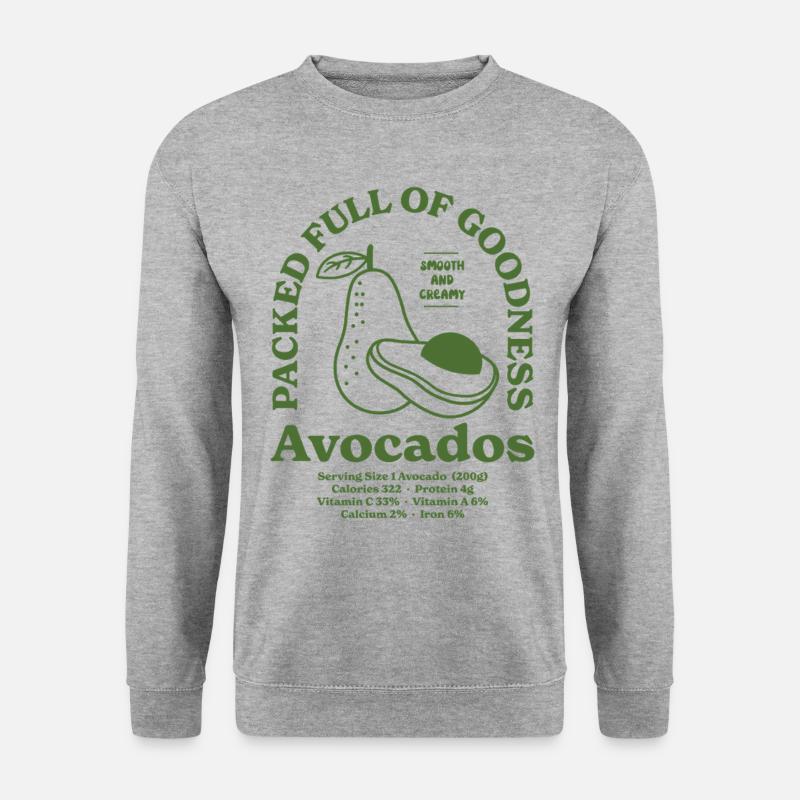 Avocado Nährwert - Unisex Pullover - Weißgrau meliert