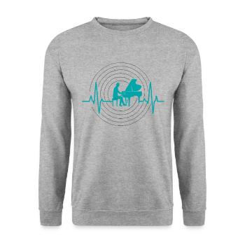 Pianist Heartbeat Music Design - Unisex Sweatshirt - salt & pepper - Front - Alina (178cm) & Michal (187cm)