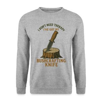 Prepper Bushcrafting Knife Survival Skills - Unisex Sweatshirt - salt & pepper - Front - Alina (178cm) & Michal (187cm)