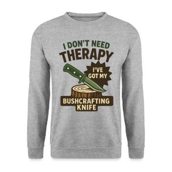 Prepper Survival Bushcrafting Knife Therapy - Unisex Sweatshirt - salt & pepper - Front - Alina (178cm) & Michal (187cm)