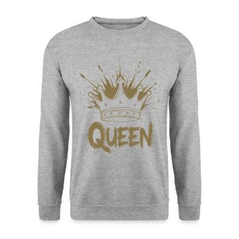 Queen Crown Splash - Unisex Sweatshirt - salt & pepper - Front - Alina (178cm) & Michal (187cm)