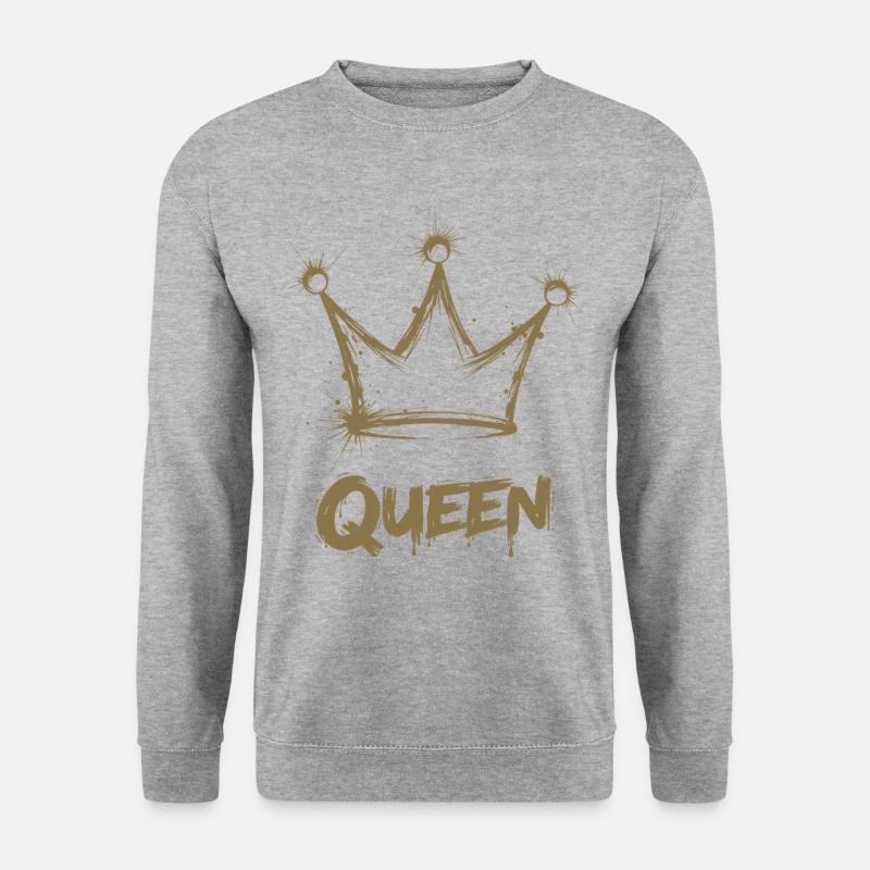 Queen Krone Splash - Unisex Pullover - Weißgrau meliert