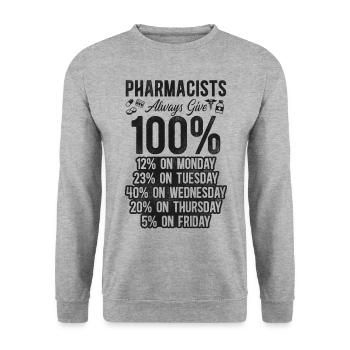 Pharmacy Tech Technician - Unisex Pullover - Weißgrau meliert - Vorne - Alina (178cm) & Michal (187cm)