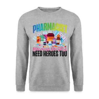 Pharmacy Tech Technician - Unisex Sweatshirt - salt & pepper - Front - Alina (178cm) & Michal (187cm)