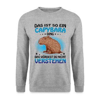 Such a Capybara Thing Capybara - Unisex Sweatshirt - salt & pepper - Front - Alina (178cm) & Michal (187cm)