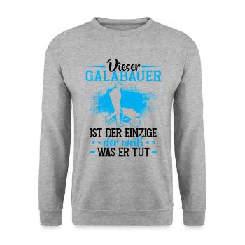 L’agriculteur paysagiste est le seul jardinier paysagiste - Sweat-shirt Unisexe - gris chiné - Devant - Alina (178cm) & Michal (187cm)