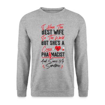 Technicien en pharmacie - Sweat-shirt Unisexe - gris chiné - Devant - Alina (178cm) & Michal (187cm)