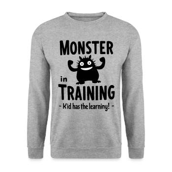Monster Fun - Unisex Pullover - Weißgrau meliert - Vorne - Alina (178cm) & Michal (187cm)
