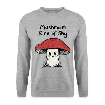 Mushroom Kind of Shy - Unisex Sweatshirt - salt & pepper - Front - Alina (178cm) & Michal (187cm)