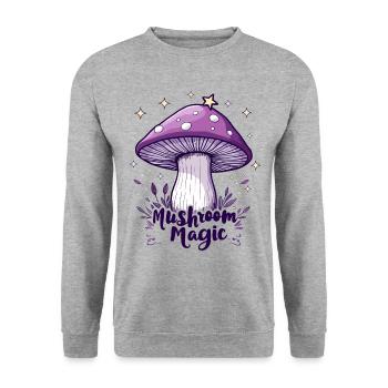 Magie des champignons - Champignon mystique - Sweat-shirt Unisexe - gris chiné - Devant - Alina (178cm) & Michal (187cm)