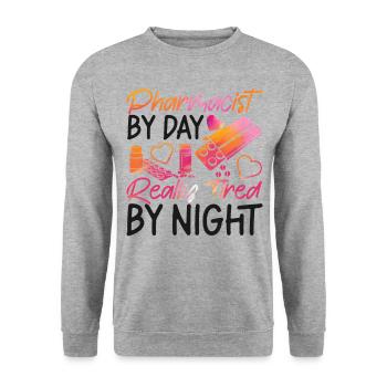 Pharmacy Tech Technician - Unisex Sweatshirt - salt & pepper - Front - Alina (178cm) & Michal (187cm)