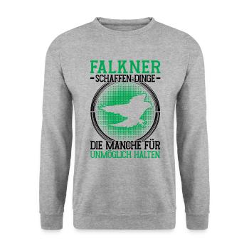 falconer impossible falconry falconry - Unisex Sweatshirt - salt & pepper - Front - Alina (178cm) & Michal (187cm)