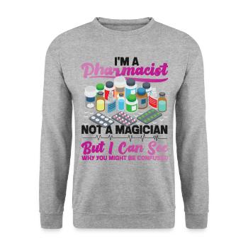 Technicien en pharmacie - Sweat-shirt Unisexe - gris chiné - Devant - Alina (178cm) & Michal (187cm)