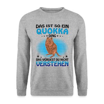 Such a quokka thing short-tailed kangaroo - Unisex Sweatshirt - salt & pepper - Front - Alina (178cm) & Michal (187cm)