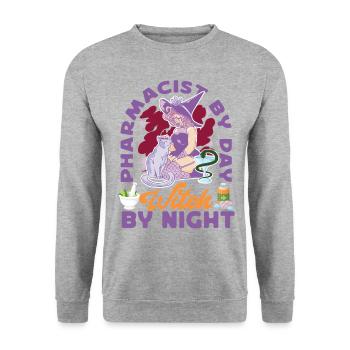 Pharmacy Tech Technician - Unisex Sweatshirt - salt & pepper - Front - Alina (178cm) & Michal (187cm)