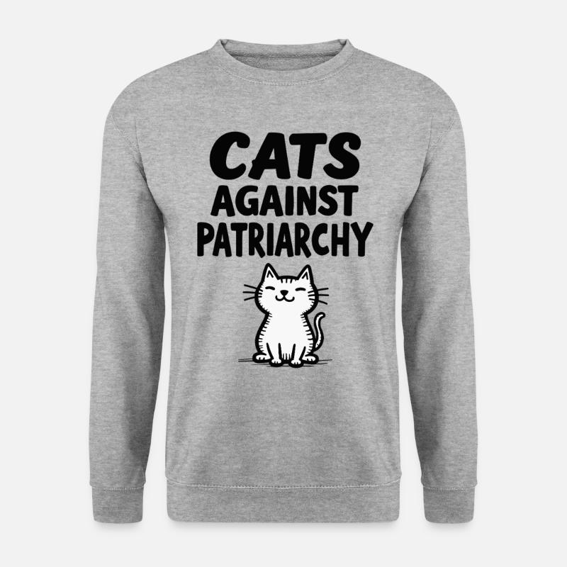 Cats Against Patriarchy Statement - Unisex Sweatshirt - salt & pepper