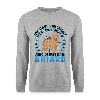 Briard is my friend Berger de Brie - Unisex Sweatshirt - salt & pepper - Front - Alina (178cm) & Michal (187cm)