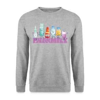 Pharmacy Tech Technician - Unisex Sweatshirt - salt & pepper - Front - Alina (178cm) & Michal (187cm)