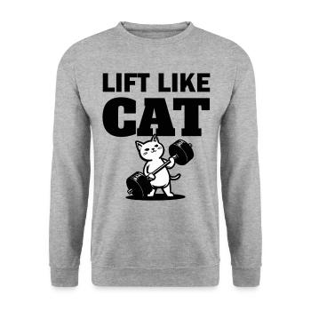 Lift Like Cat - Fitness Cat - Sweat-shirt Unisexe - gris chiné - Devant - Alina (178cm) & Michal (187cm)