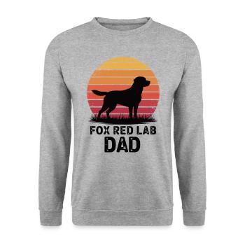 Fox Red Lab Dad – Retro Sunset - Unisex Sweatshirt - salt & pepper - Front - Alina (178cm) & Michal (187cm)
