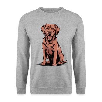 fier renard rouge labrador dessin animé - Sweat-shirt Unisexe - gris chiné - Devant - Alina (178cm) & Michal (187cm)