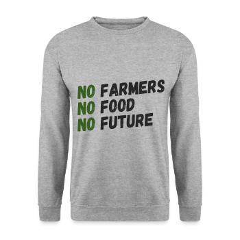 No Farmers - No Food - No Future - Farmer Farmer - Unisex Sweatshirt - salt & pepper - Front - Alina (178cm) & Michal (187cm)