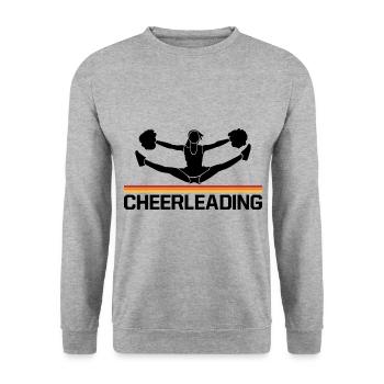 Cheer Graphic Cheerleading Cheerleader Gymnast Dan - Unisex Pullover - Weißgrau meliert - Vorne - Alina (178cm) & Michal (187cm)