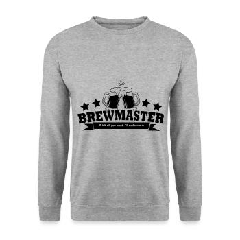 Brewmaster Drink All You Want I'll Make More Homeb - Unisex Pullover - Weißgrau meliert - Vorne - Alina (178cm) & Michal (187cm)