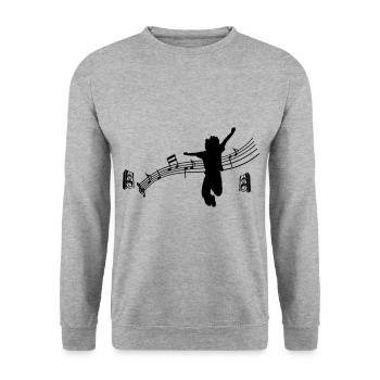 music - Unisex Sweatshirt - salt & pepper - Front - Alina (178cm) & Michal (187cm)