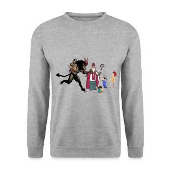 Nikolaus Krampus - Unisex Sweatshirt - salt & pepper - Front - Alina (178cm) & Michal (187cm)