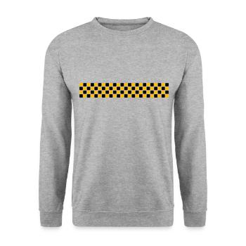 Checkered stripe - Unisex Sweatshirt - salt & pepper - Front - Alina (178cm) & Michal (187cm)