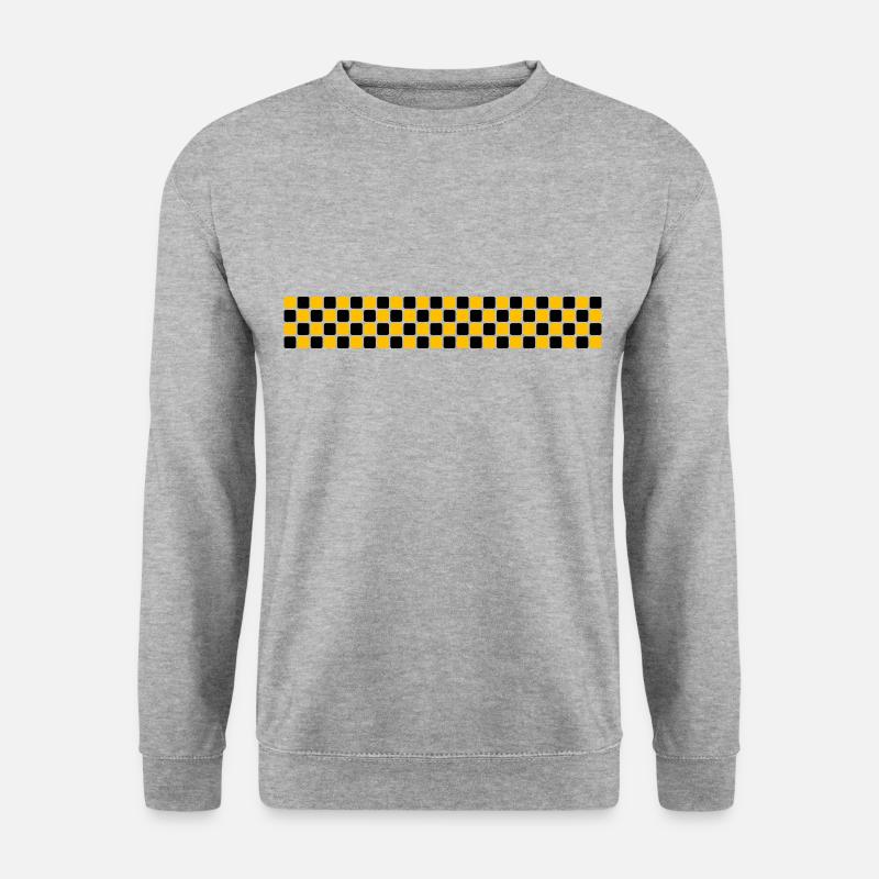Karierter Streifen - Unisex Pullover - Weißgrau meliert