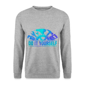 Do It Yourself Car lover Mechanic Vehicle Technici - Unisex Sweatshirt - salt & pepper - Front - Alina (178cm) & Michal (187cm)