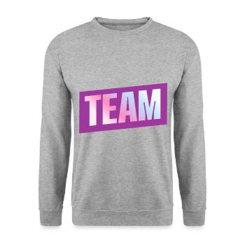 Team - Unisex Pullover - Weißgrau meliert - Vorne - Alina (178cm) & Michal (187cm)