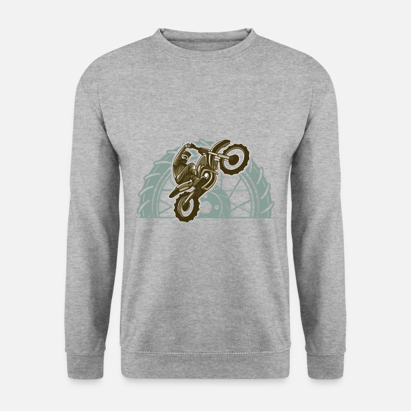 Motocross - Unisex Pullover - Weißgrau meliert