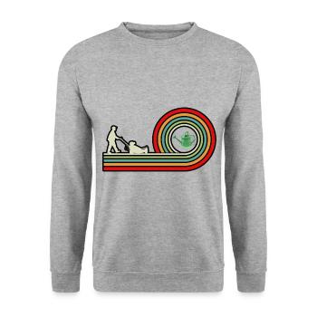 Retro Graphic Gardener Horticulturist Gardening La - Unisex Pullover - Weißgrau meliert - Vorne - Alina (178cm) & Michal (187cm)