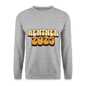 Rentner 2025 - Unisex Pullover - Weißgrau meliert - Vorne - Alina (178cm) & Michal (187cm)