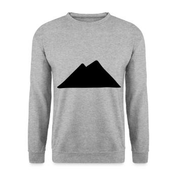 Berge Berg Gebirge Zeichenfläche 1 - Unisex Pullover - Weißgrau meliert - Vorne - Alina (178cm) & Michal (187cm)