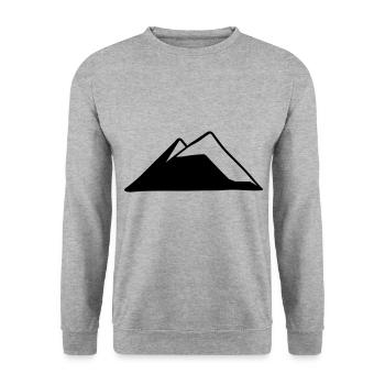 Berge Berg Gebirge Zeichenfläche 1 - Unisex Pullover - Weißgrau meliert - Vorne - Alina (178cm) & Michal (187cm)