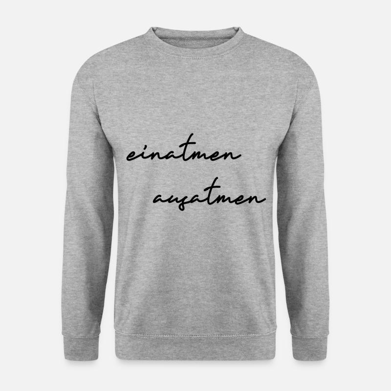 Meditation Einatmen Ausatmen Yoga und Pilates - Unisex Pullover - Weißgrau meliert