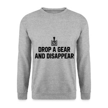 Drop A Gear And Disappear Car Lover Mechanic Vehic - Unisex Sweatshirt - salt & pepper - Front - Alina (178cm) & Michal (187cm)