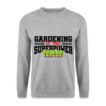 Gardening Is My Superpower Horticulture Gardening - Unisex Pullover - Weißgrau meliert - Vorne - Alina (178cm) & Michal (187cm)