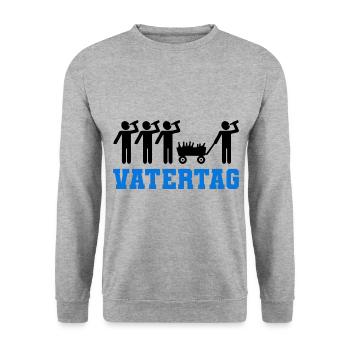 Vatertag Saufen Bier Trinken Papa Vater Familie Mä - Unisex Pullover - Weißgrau meliert - Vorne - Alina (178cm) & Michal (187cm)